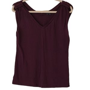 GAP  Purple Tank with decorative shoulder size M
